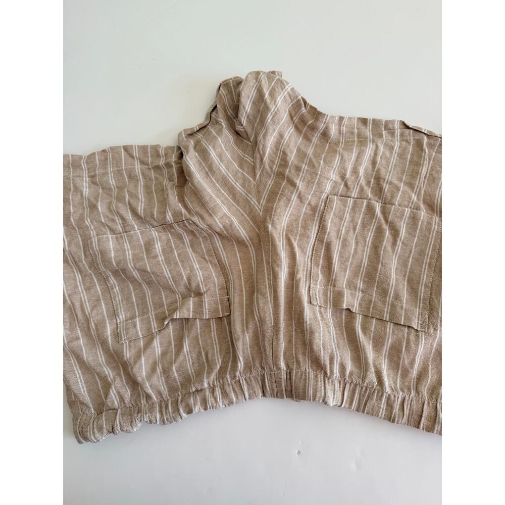 GAP XL Khaki Stripe Linen Easy Shorts with Drawstring - Picture 8 of 12